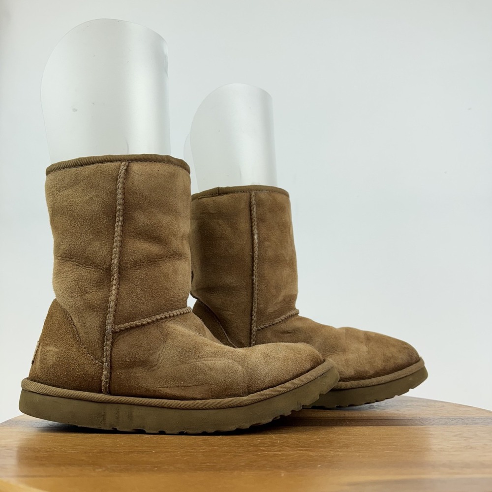 Womens Ugg Classic Short II Chestnut‎ Shearling Lined Comfort Boots Size 7 M GUC